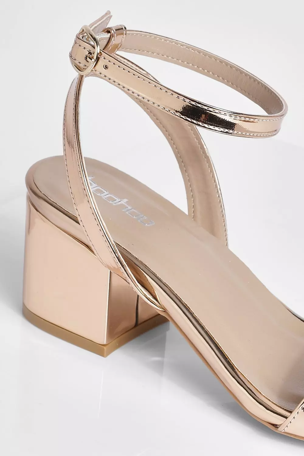 Rose gold small block heels hot sale